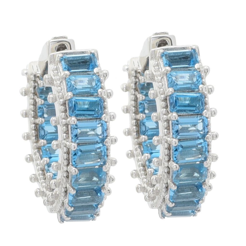 Blue topaz deals hoop earrings