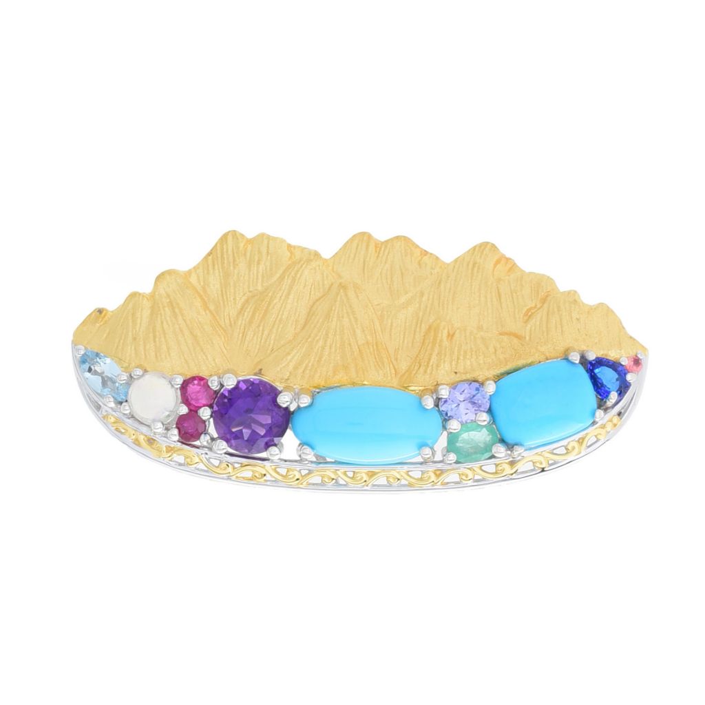 Opulent Modernistic Navajo 'Mignight Space' Turquoise Native American Jewelry Silver Bracelet