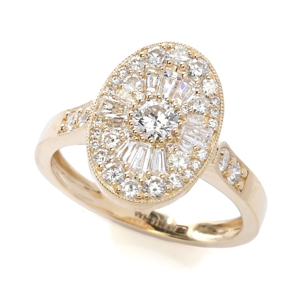 Gems of Distinction™ 14K Gold 1 03ctw Baguette Round Diamond  