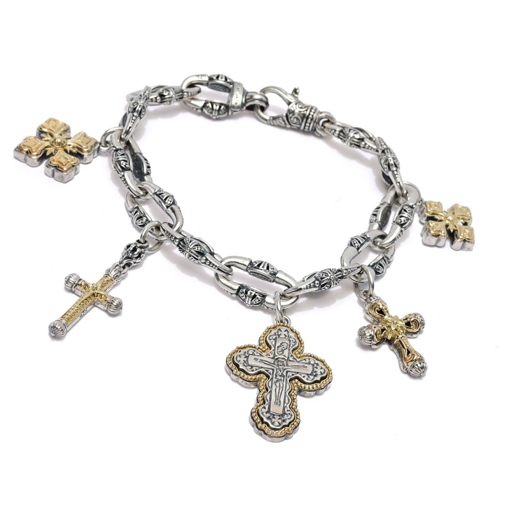 Konstantino 18K Gold Accented Polished Cross 7.5