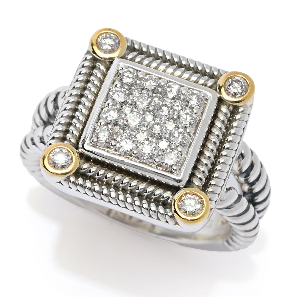 Melodia Diamonds, 18K Gold Accented, 0.60ctw Cultured, Diamond Square,  Shape Ring