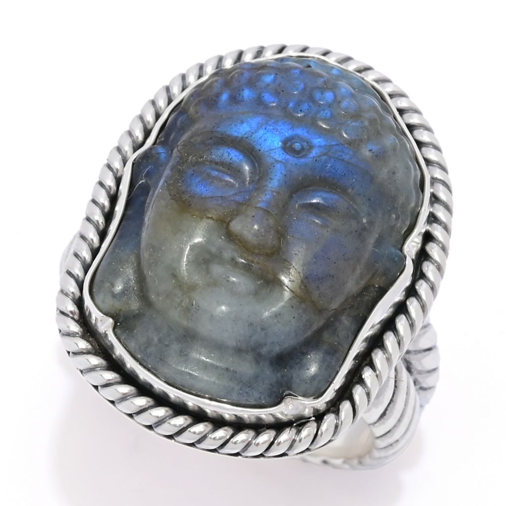 Labradorite Buddha Rings