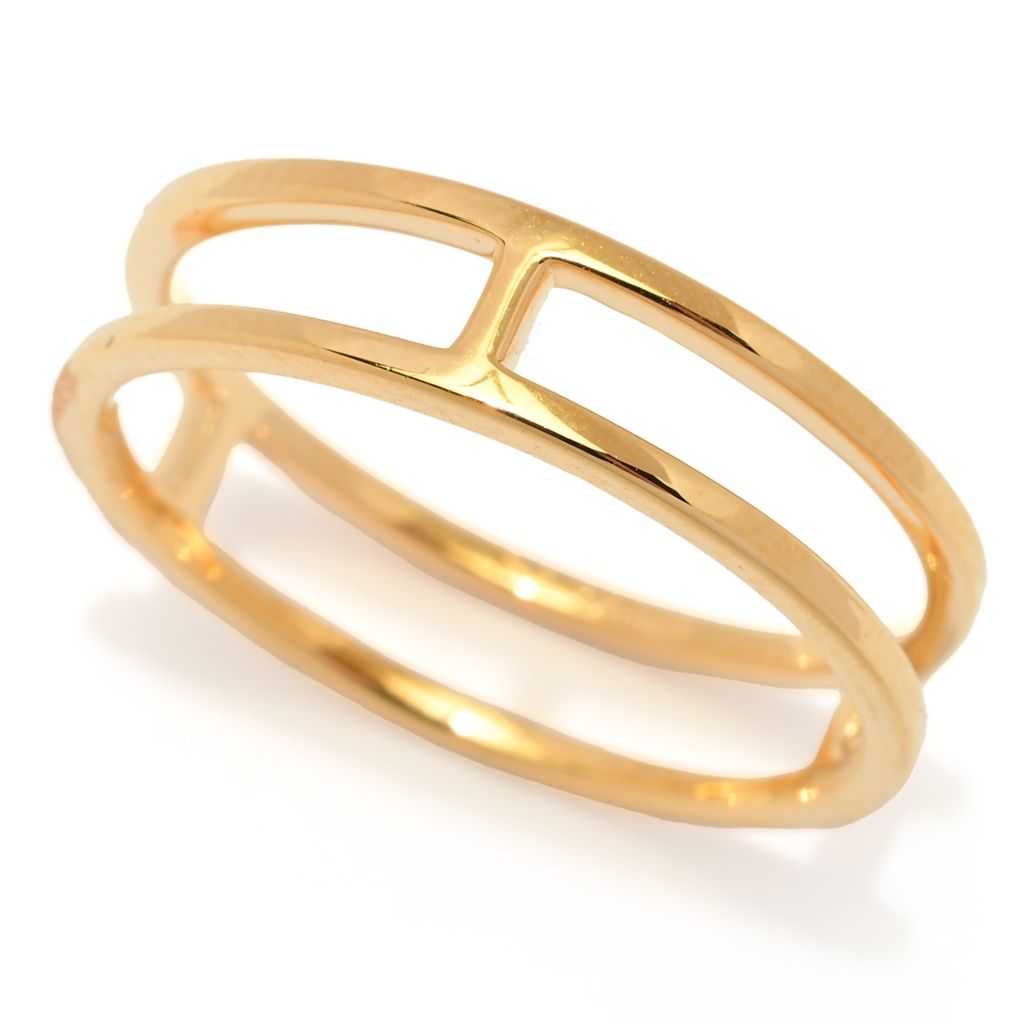 Kendra Scott Bennett Double Band Ring in 18K Yellow Gold Vermeil Metal Size 9