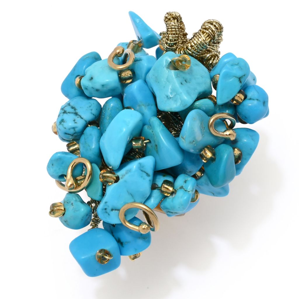 Plated Large Turquoise Nugget Ring Plated Large Turquoise Nugget Ring