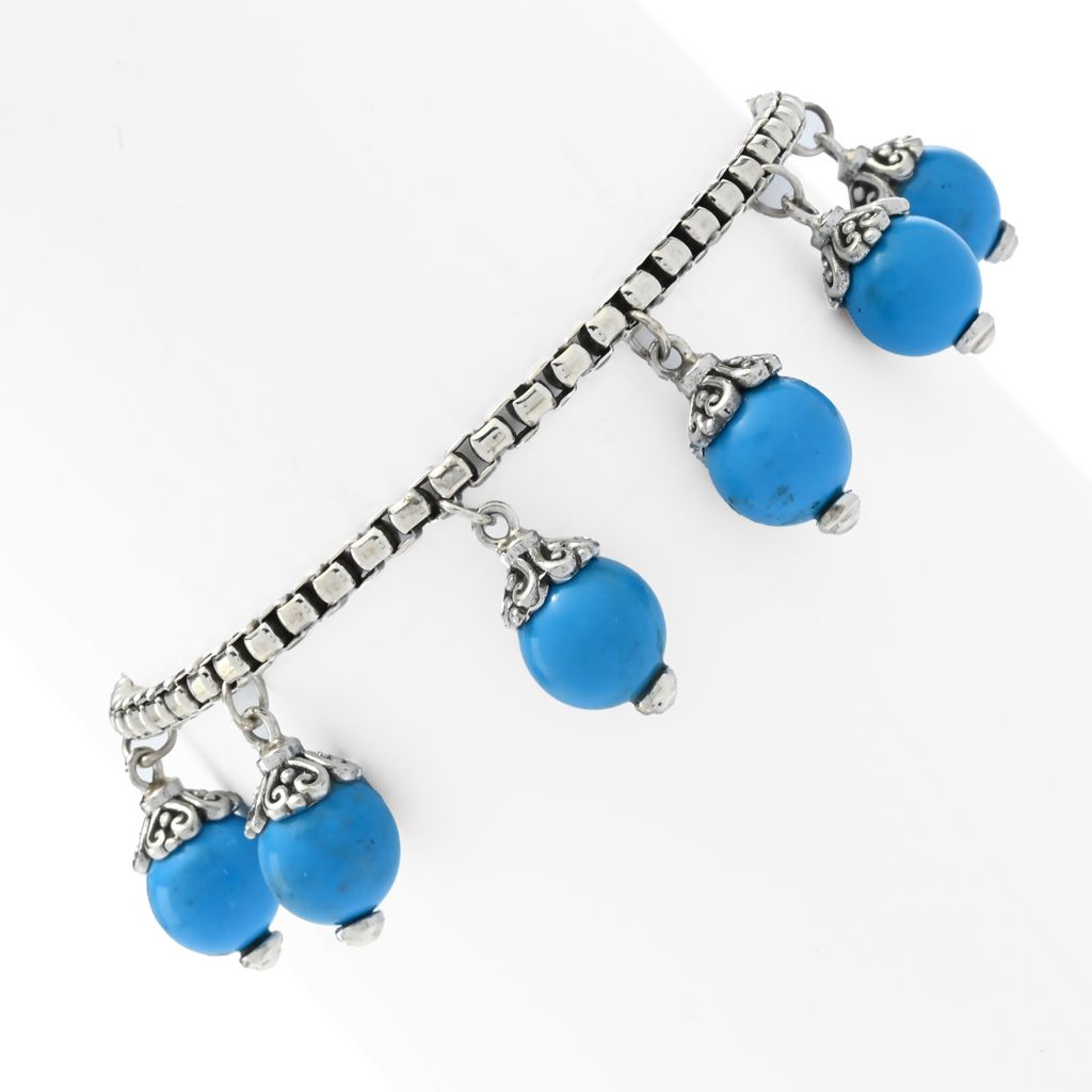Sterling Silver Reconstituted Turquoise Nugget December Charm Sterling Silver Reconstituted Turquoise Nugget December Charm