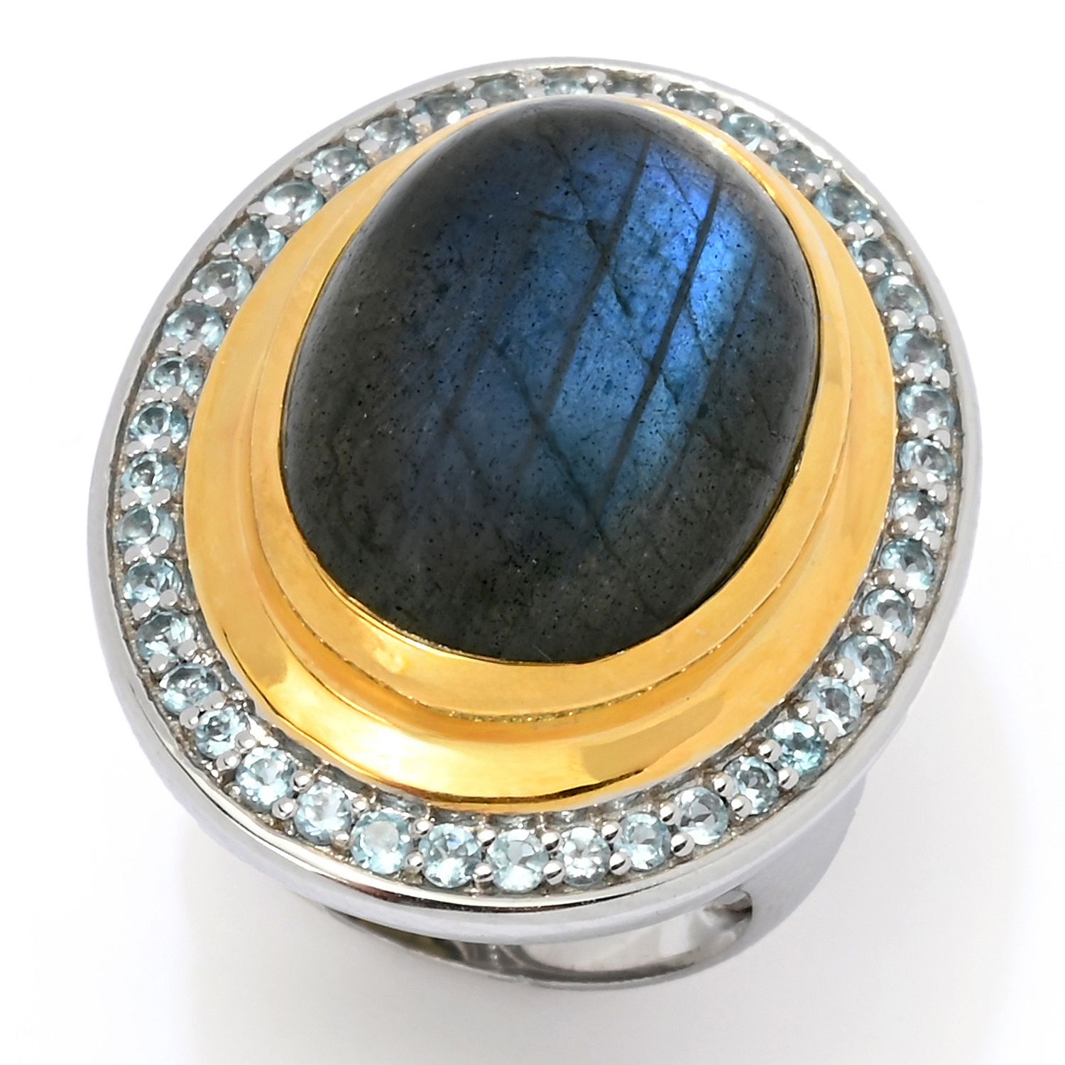 213-488- MUSE
18K Gold Accented
Choice of 18x13mm
Opaque & Faceted
Gemstone Ring
