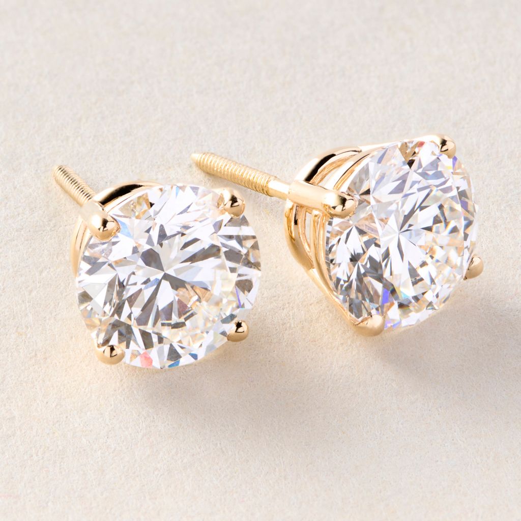 Grown Gorgeous 14K Gold Choice of Carat Lab Grown Diamond Solitaire Earrings on sale at shophq.com - 206-890