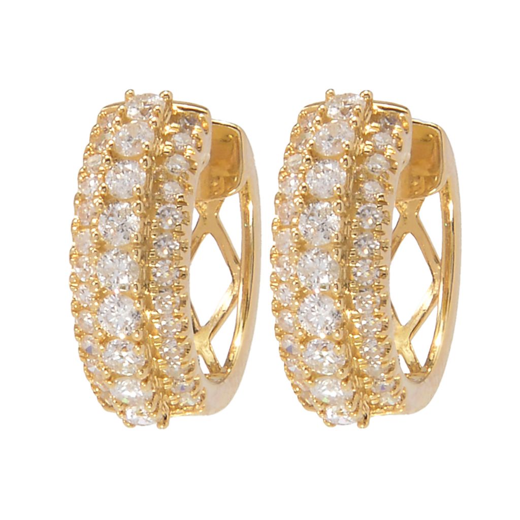 CLOSEOUT 14K Gold Polished 0 50ctw Diamond Huggie Hoop Earrings  