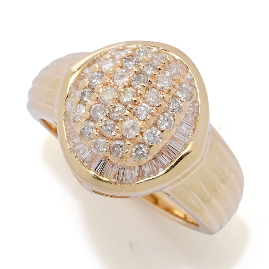 CLOSEOUT 14K Gold 1 00ctw Round Baguette Diamond Ring 6 8 grams  