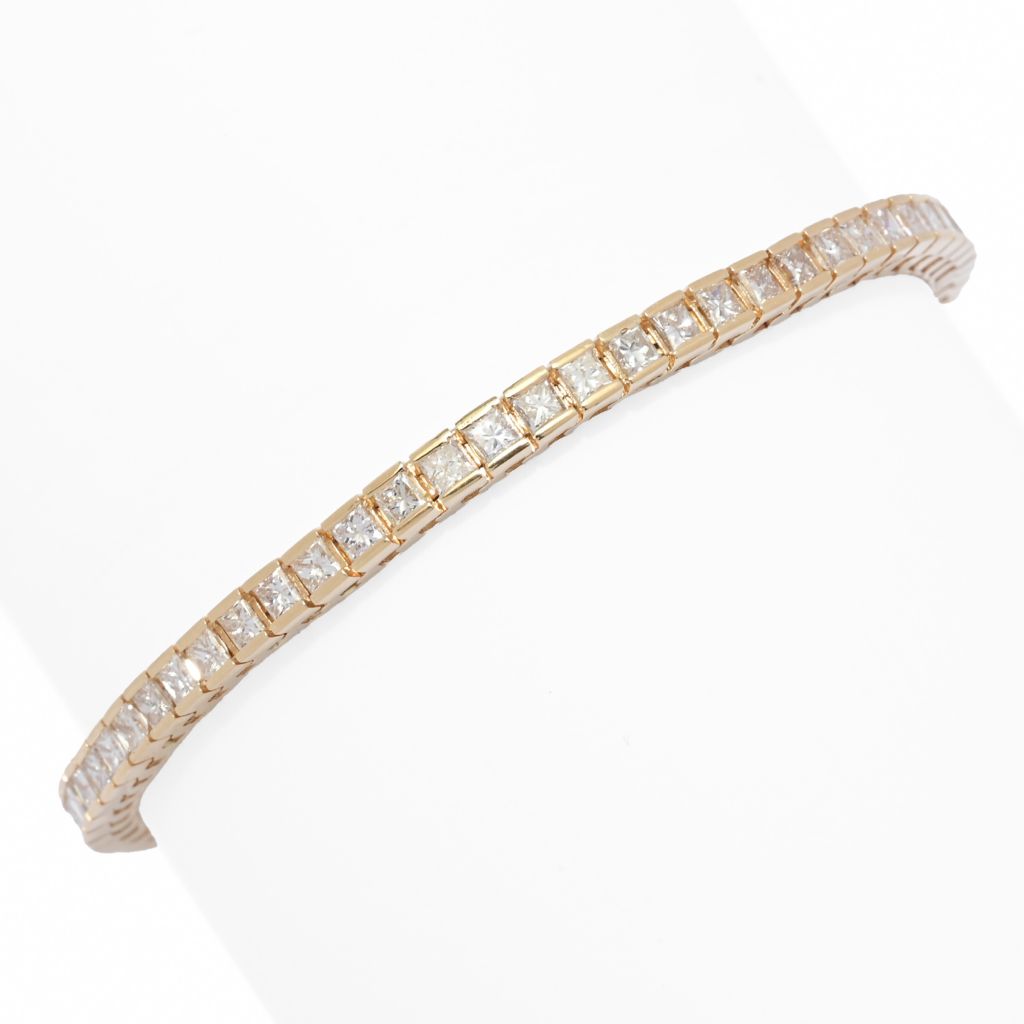 CLOSEOUT 14K Gold Polished 5 00ctw Princess Diamond Bracelet 13 1  