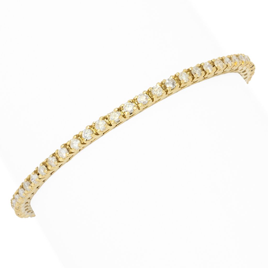 CLOSEOUT 14K Gold Polished 3.00ctw Diamond Tennis Bracelet, 9.7 grams on sale at shophq.com - 216-758