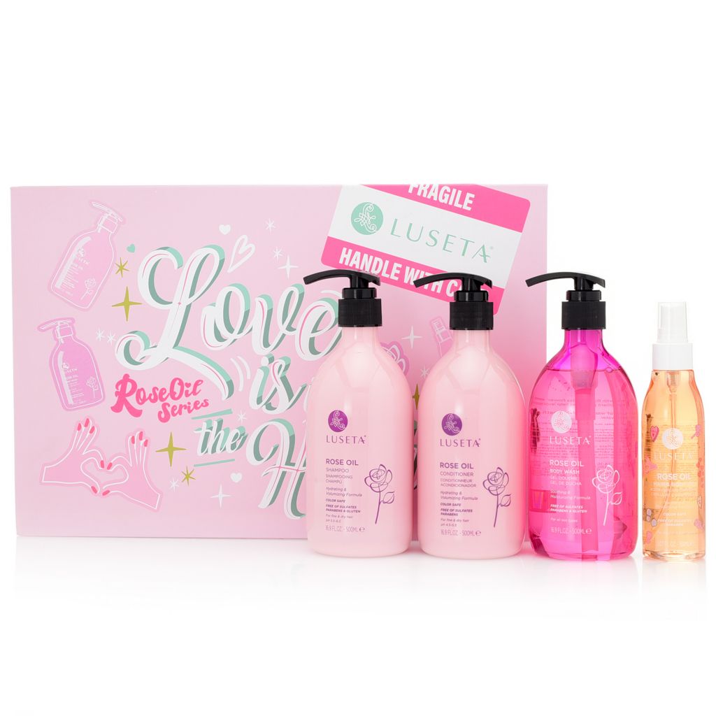 Luseta Beauty 4 Piece Rose Oil Gift Set Shophq