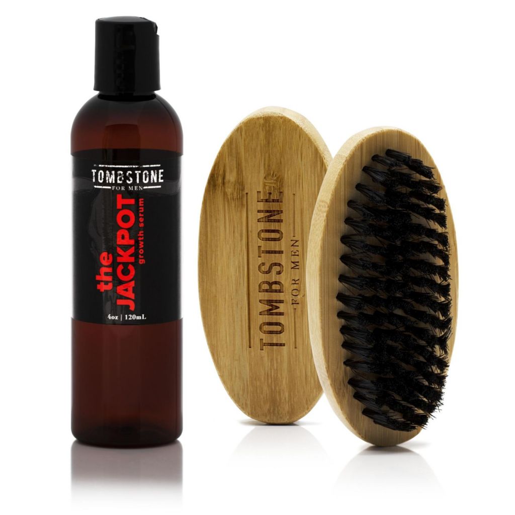 Tombstone The Jackpot Hair Growth Serum & The Beard Brush Set - ShopHQ.com