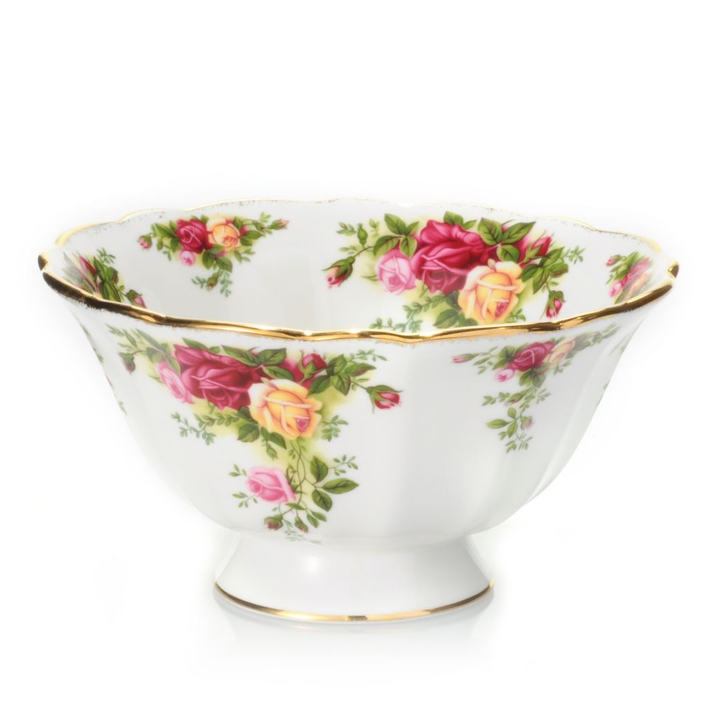 Royal Albert Old Country Rose 50th Anniversary Bone China 6 3 4 Footed Bowl ShopHQ