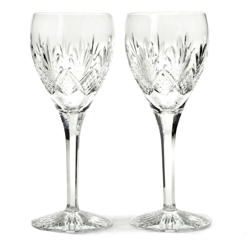 Diamond Point wine glasses in crystal glass, set of two.