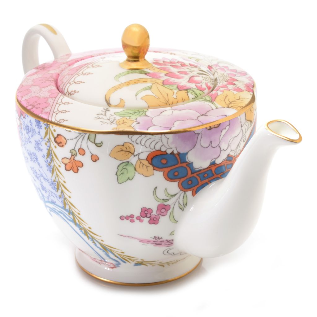 Wedgwood Butterfly Bloom 16 oz Bone China 22K Gold Plated Teapot w