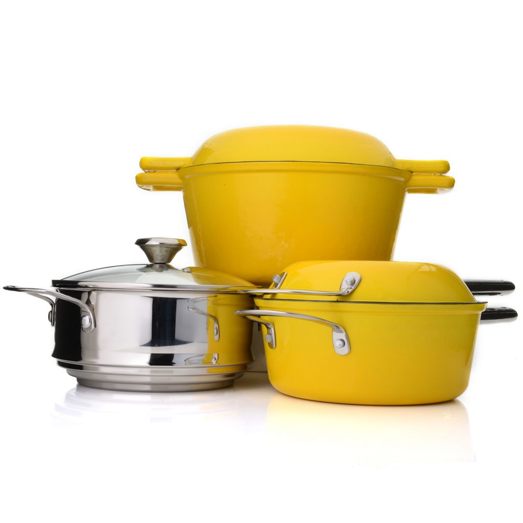 (ShopHQ) Cook's Tradition All Season Ceramic Nonstick Cast Iron Six ...