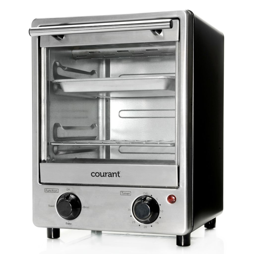 Courant 4-Slice Countertop Toaster Oven, Functions to Toast, Bake, and Broil - White