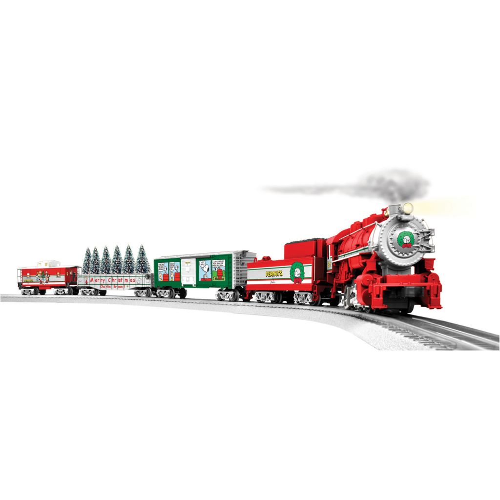 snoopy christmas train set