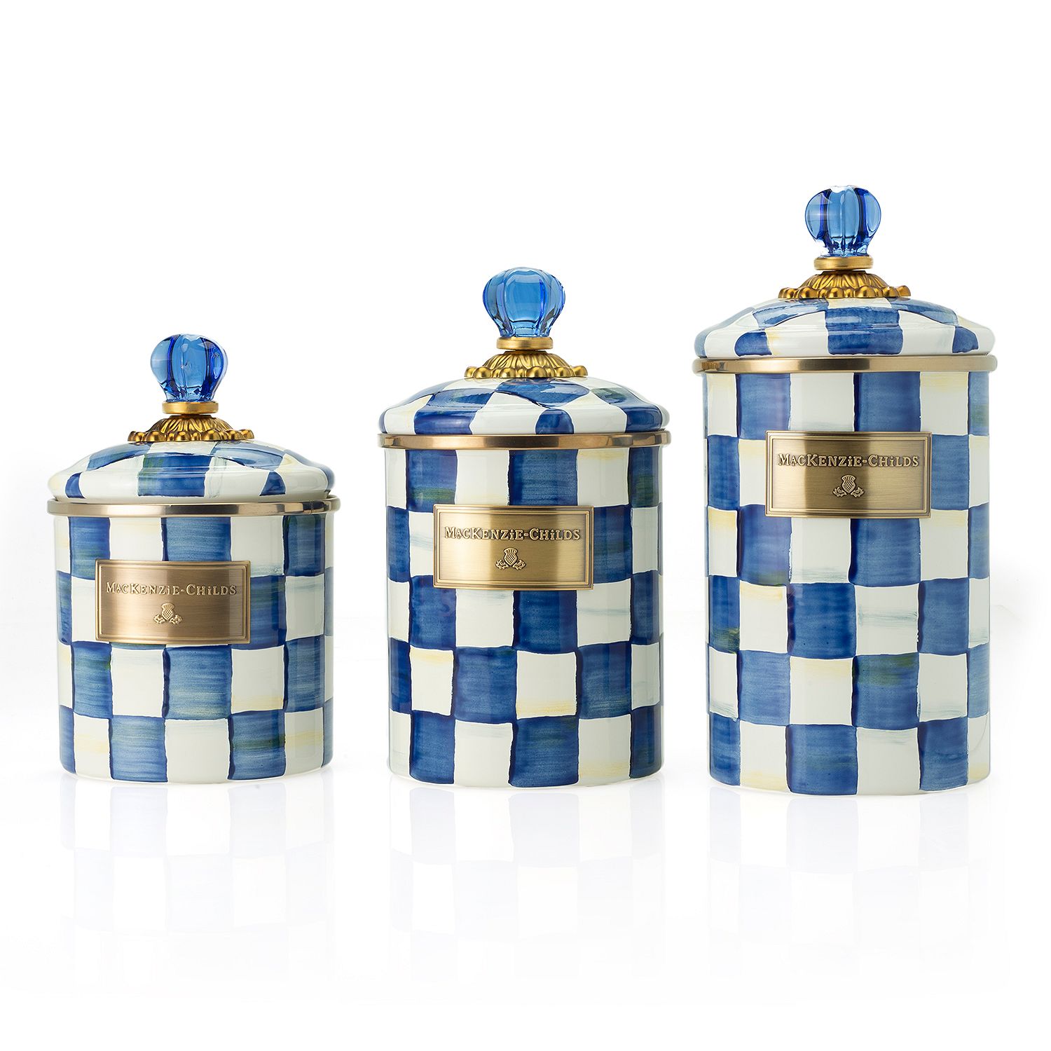 MacKenzieChilds Set of 3 HandDecorated Enamelware Covered