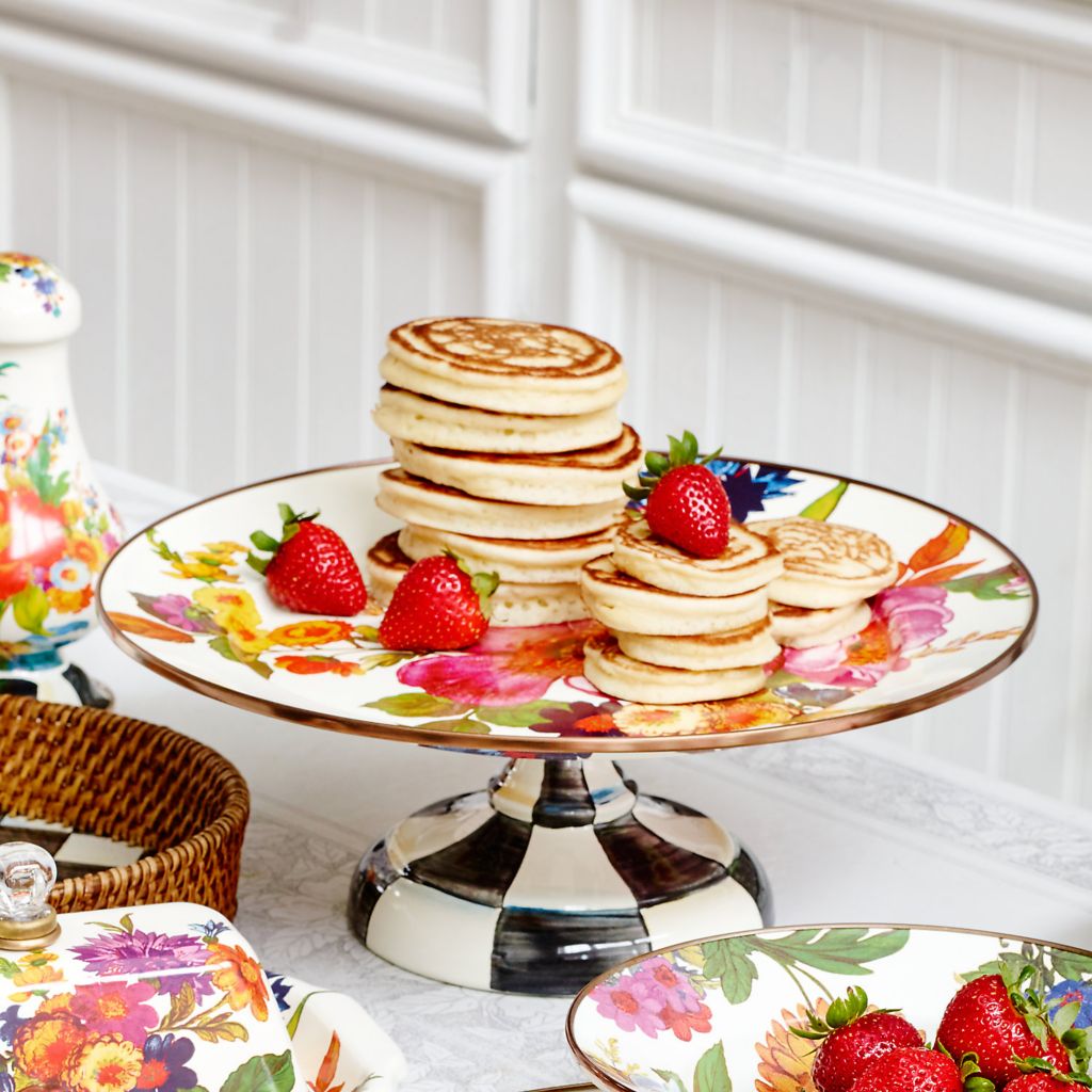 Flower Market White platter