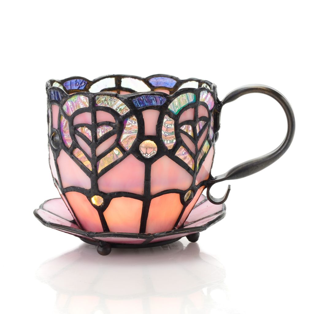 glass and metal tea cups