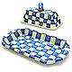 Royal Check butter dish open