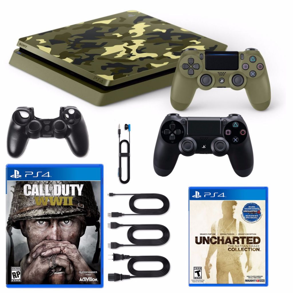 Playstation 4 1tb Call Of Duty Wwii Limited Edition Console W Game Uncharted Collection Shophq