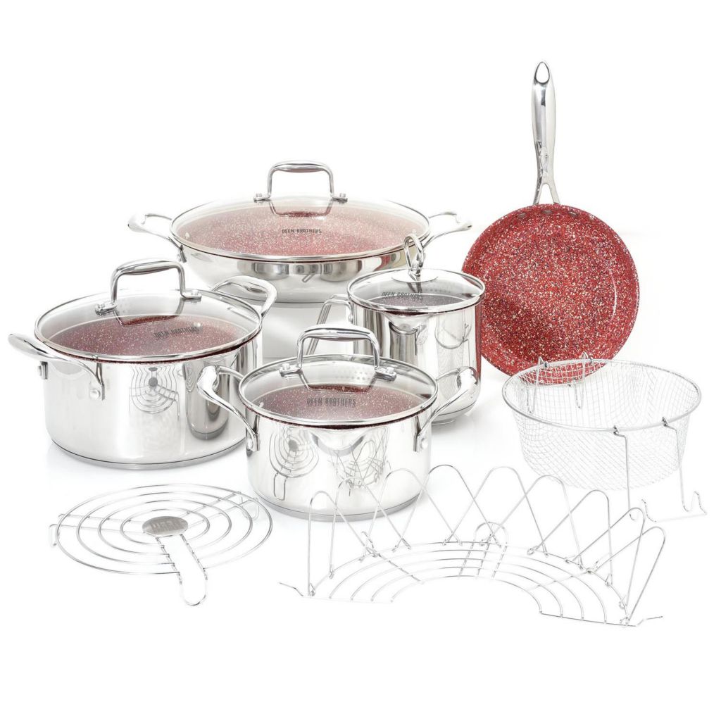 Deen Brothers GranIT Stone-Infused Nonstick 12-Piece Cookware Set