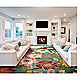 Aqua rug in living room