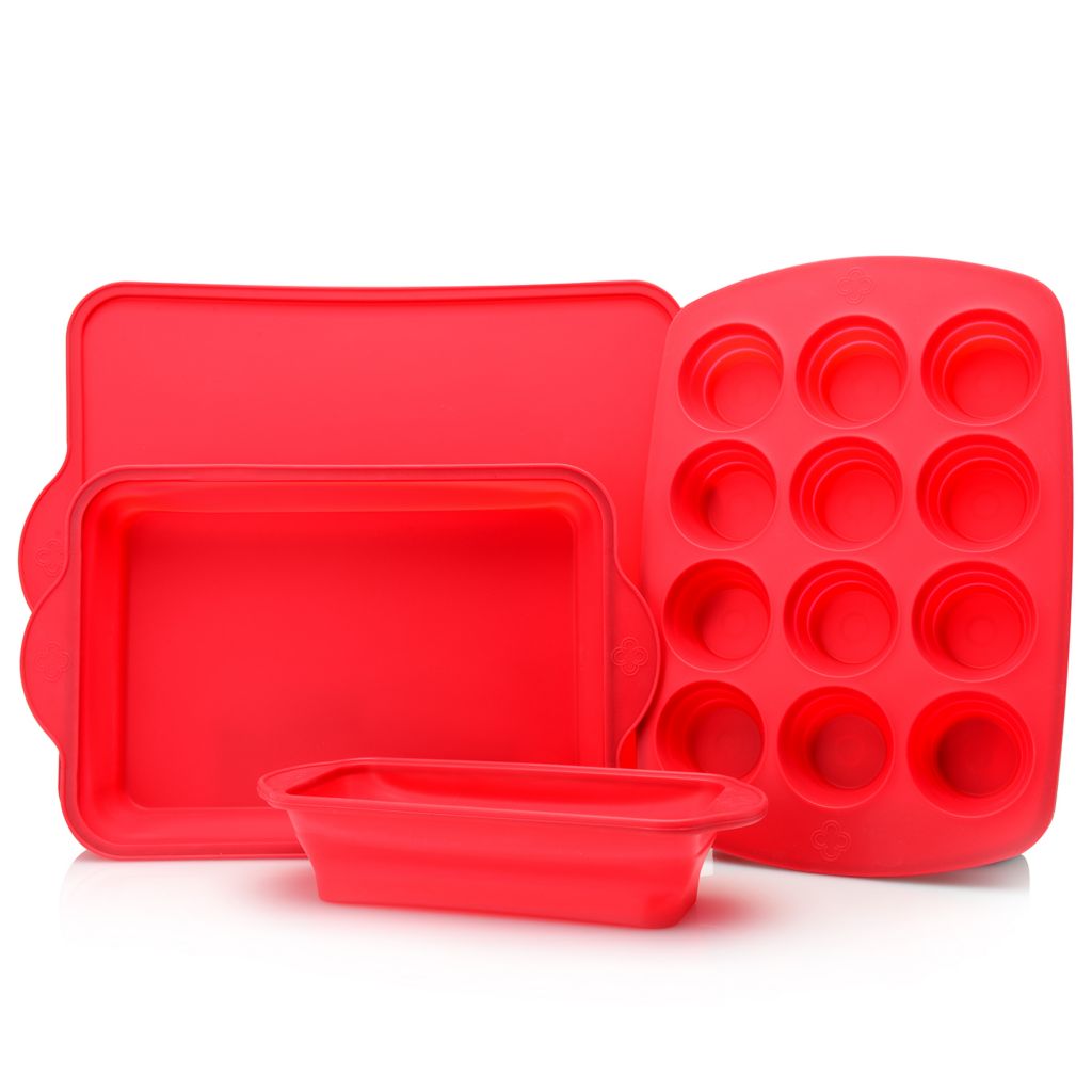 Cook's Companion® 4-Piece Collapsible Silicone Bakeware Set