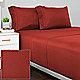 Red solid sheet set w/ patterned swatch