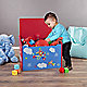 Blue toy box in your home