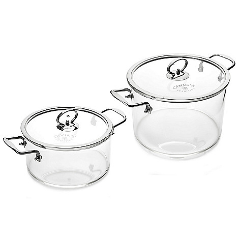 Cook's Tradition 3 qt & 6 qt Glass Pots w/ Lids & Storage Bags