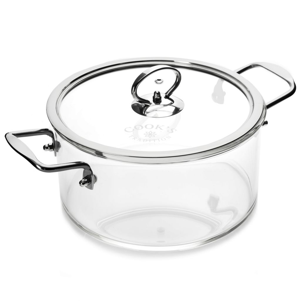 Cook's Tradition 3 qt & 6 qt Glass Pots w/ Lids & Storage Bags on sale at  shophq.com - 480-459