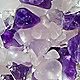 Gem water bottle Amethyst gemstones close up