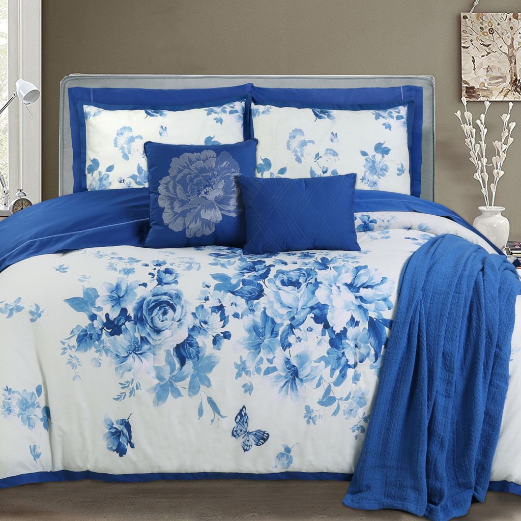 Porcelain Blue comforter set on your bed