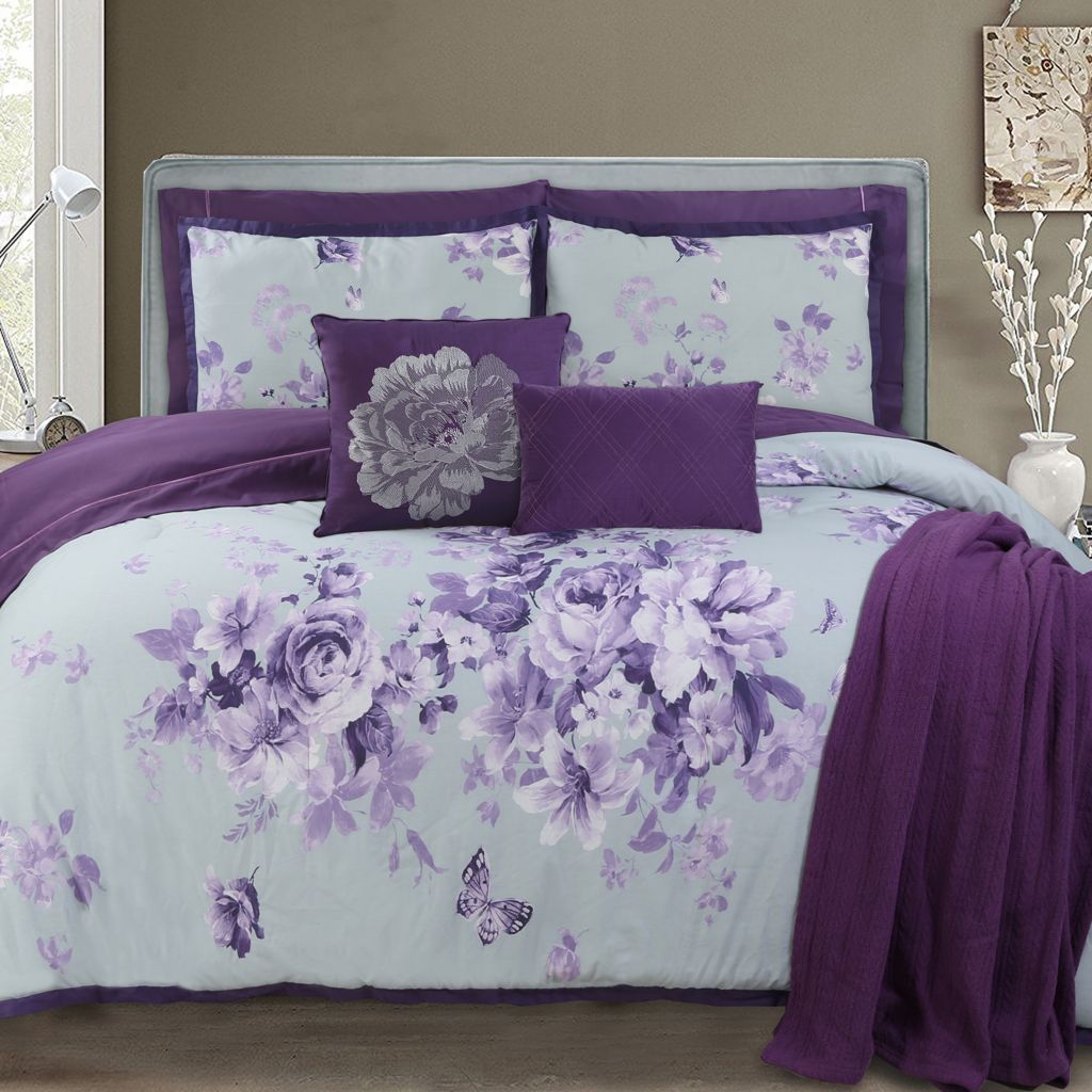 Violet comforter set on your bed