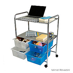 Mind Reader 32" All-Purpose 4-Drawer Rolling Storage Cart