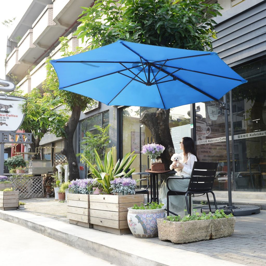 Villacera 10 Offset Vertical Tilt Patio Umbrella With 360 Rotating Pole Base Shophq