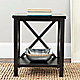 Black end table in room