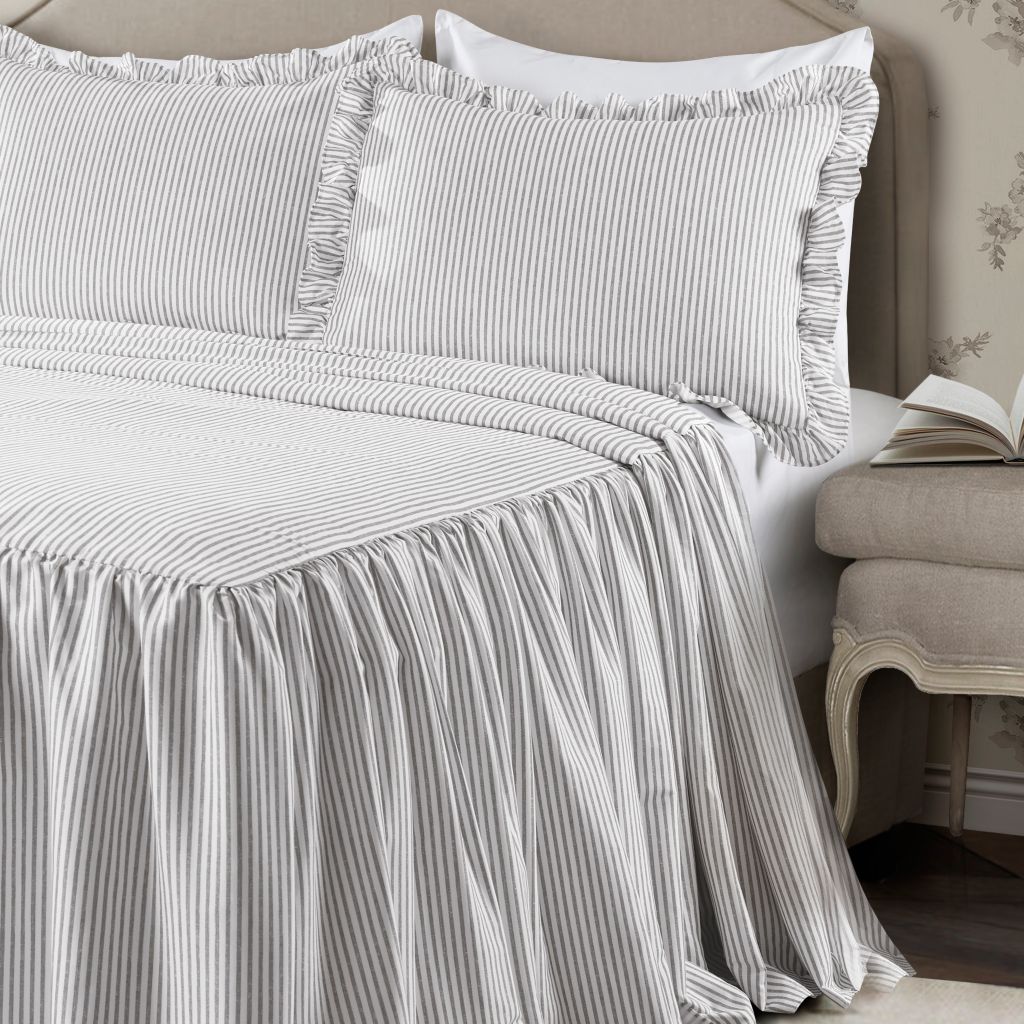 Gray bedspread detail