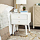 White nightstand in room
