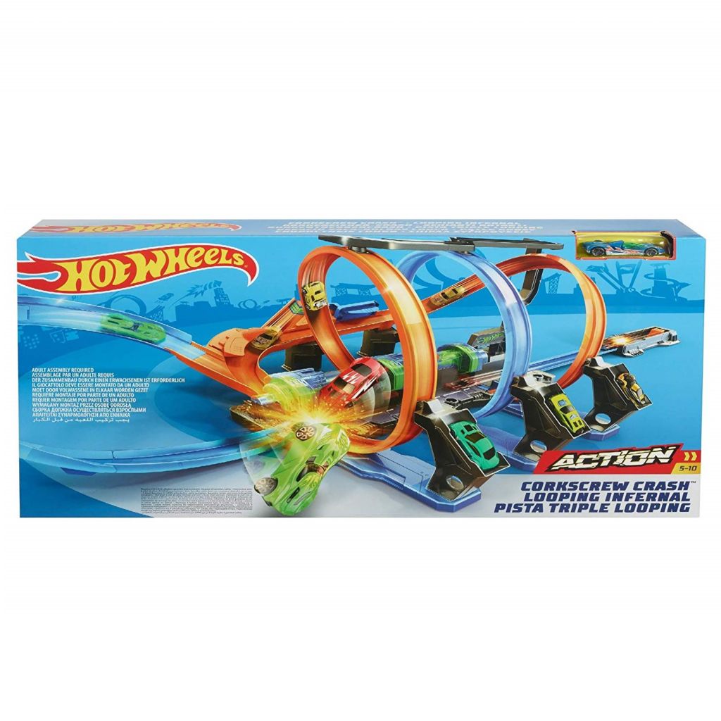 hot wheels corkscrew crash set