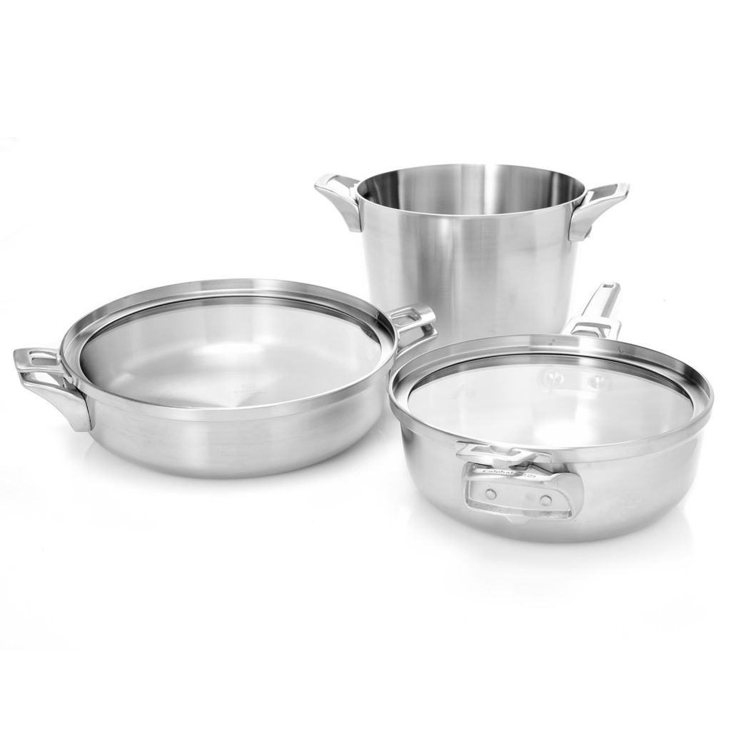 Calphalon Premier Space Saving Stainless Steel 3 Piece, 8-in