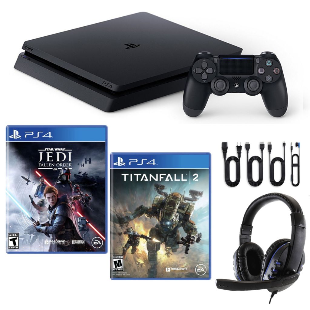 Playstation 4 Slim 1tb Console W Star Wars Jedi Fallen Order Titanfall 2 Accessories Shophq