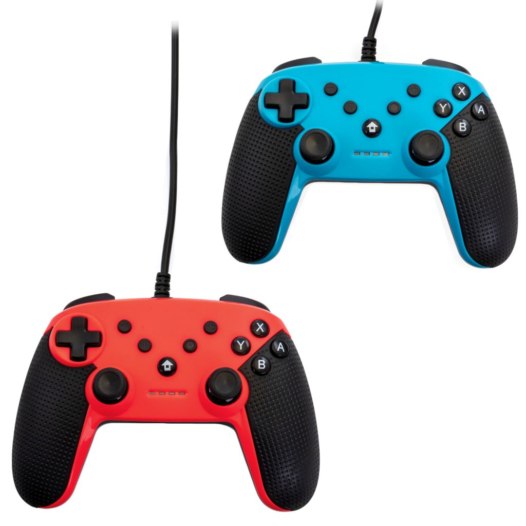 Gamefitz Wired Controller for the Nintendo Switch in Red and Blue - Set of  Two