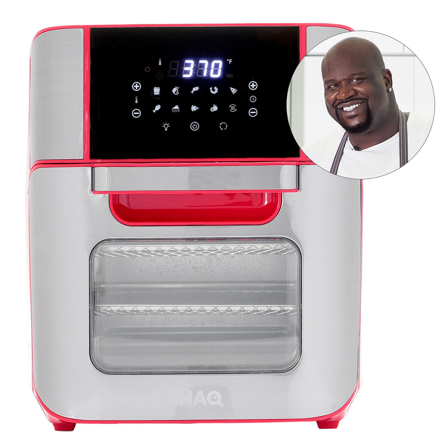 As Is SHAQ 12 qt 1700W 7-in-1 Stainless Steel Digital Air Fryer Oven Pro 