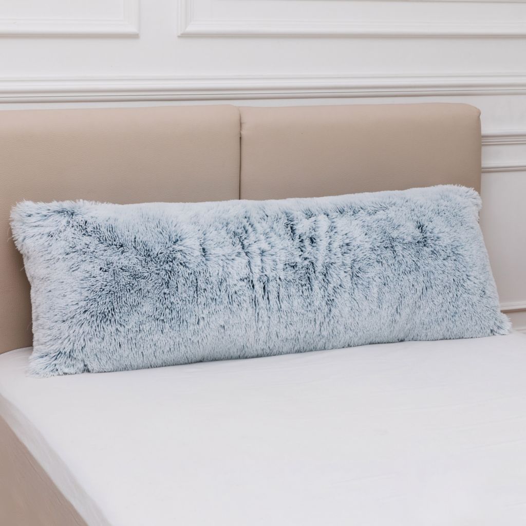 white fur body pillow cover