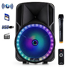 beFree Sound 12" Rechargeable Bluetooth Portable PA Party Speaker w/ Microphone & Remote
